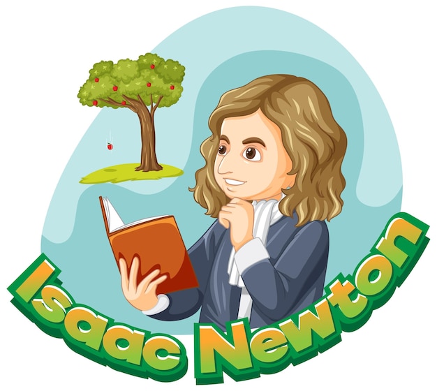 Portrait of Isaac Newton in Cartoon Style – Free Download