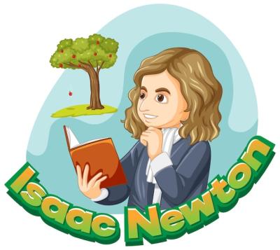 Portrait of Isaac Newton in Cartoon Style – Free Download