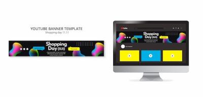 Shopping Day Celebration YouTube Banner Template – Free Download