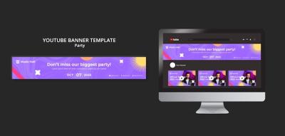 Dance Party YouTube Banner Template – Free Download