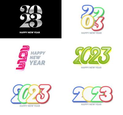 Happy New Year 2023 Symbols: Vector Illustration for Business Diary Cover – Free Download