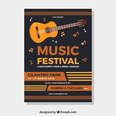 Guitar Music Poster Template – Free Download