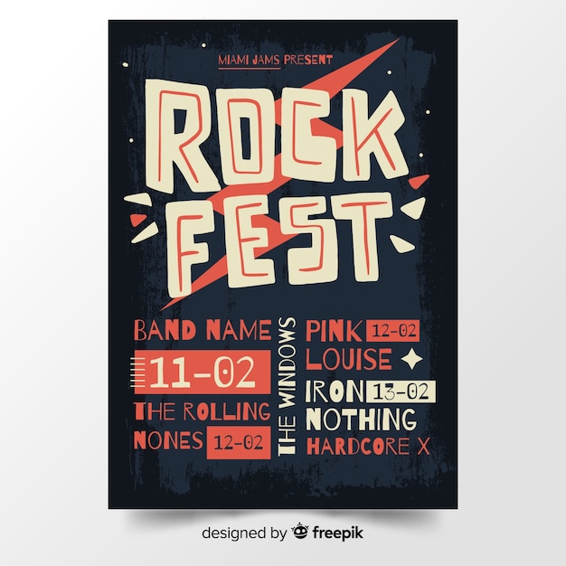 Hand-Drawn Music Festival Poster – Free Download