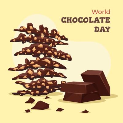 Flat World Chocolate Day Illustration Featuring Delicious Chocolate Treats – Free Download