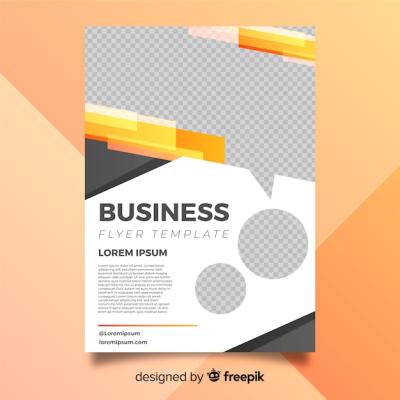 Modern Business Flyer Template with Abstract Shapes – Free to Download