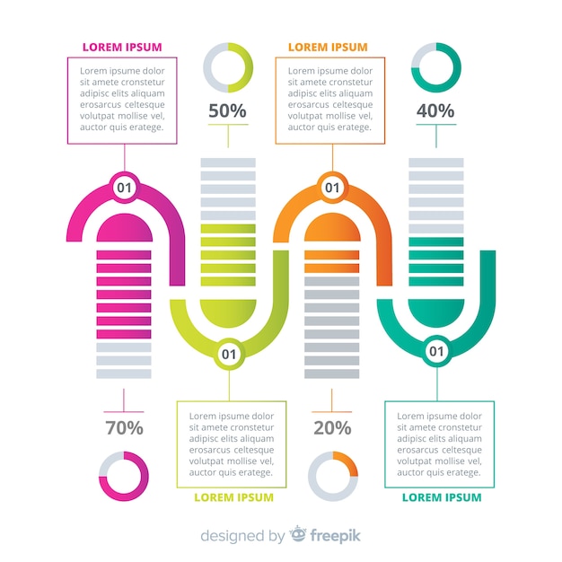 Colorful Steps Infographics Template – Free to Download