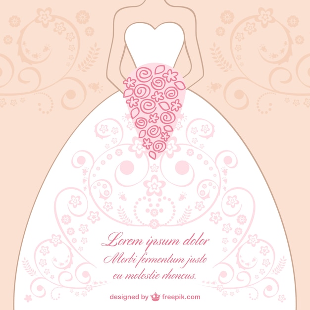 Beautiful Wedding Dress Lace Design Vector – Free Download