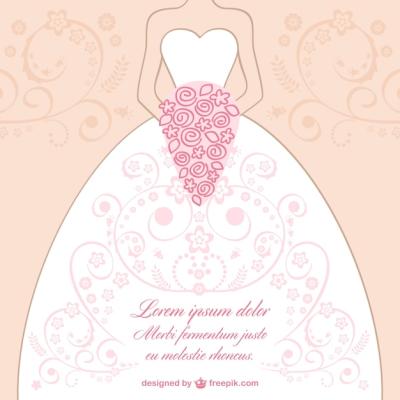 Beautiful Wedding Dress Lace Design Vector – Free Download