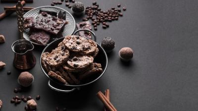 Chocolate Truffles and Healthy Oats Cookies on Black Backdrop – Free Stock Photo, Download Free