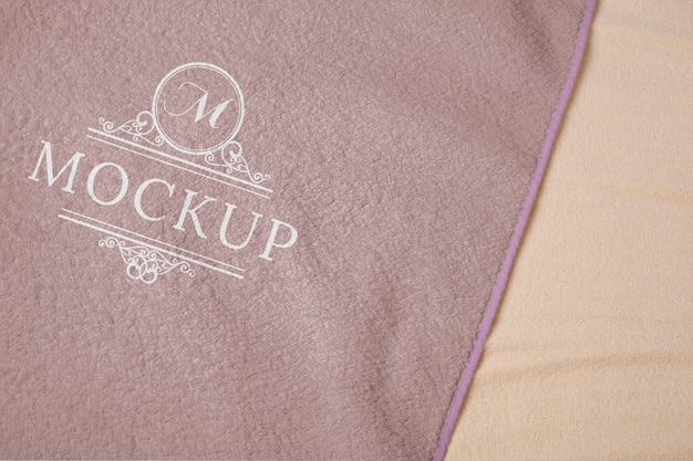 Beach Towel Mock-Up on Sandy Shores – Free Download