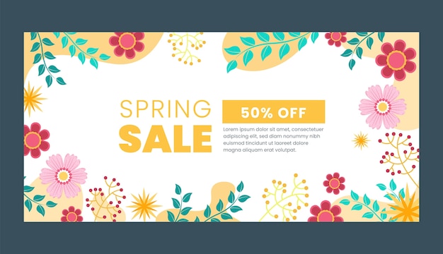 Horizontal Banner Template for Spring Celebration – Free Download