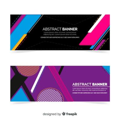 Modern Banners with Abstract Shapes – Free Download