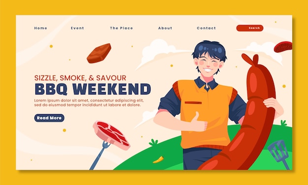 BBQ Party Landing Page Template – Free Download