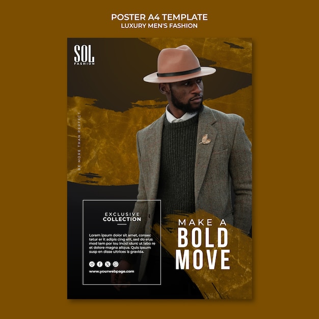 Luxury Men’s Fashion Poster Template – Free Download
