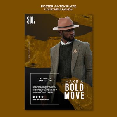 Luxury Men’s Fashion Poster Template – Free Download