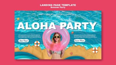 Summer Party Landing Page Template – Free Download