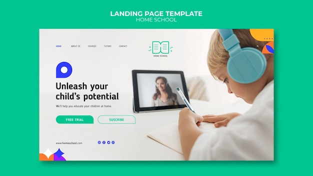 Home Schooling Landing Page Template for Free Download