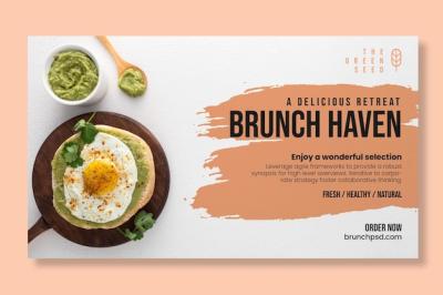 Delicious Brunch Horizontal Banner Template – Free to Download