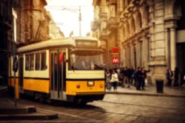 Defocused Sunset Over Beautiful Italian Streets in Milan – Free Download