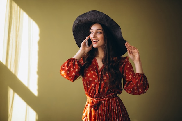 Young Woman in a Beautiful Dress Shopping Online – Free Stock Photo, Download for Free