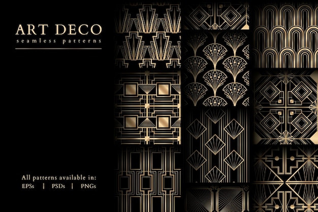 Geometric Vector Set Patterns on Dark Background – Free Download