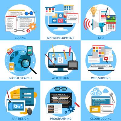 Web Development Concept Set – Free Download