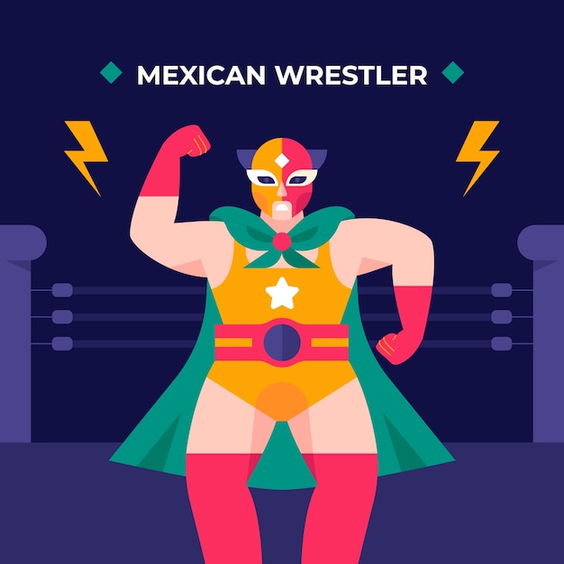 Mexican Wrestler Illustration Design – Free Stock Photo for Download