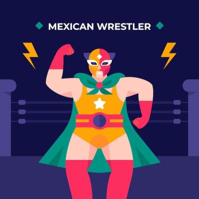 Mexican Wrestler Illustration Design – Free Stock Photo for Download