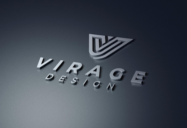 3D Metallic Logo Mockup – Download Free Stock Photo