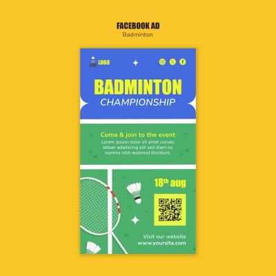 Badminton Template Design – Free Stock Photos, Download Free Stock Photo