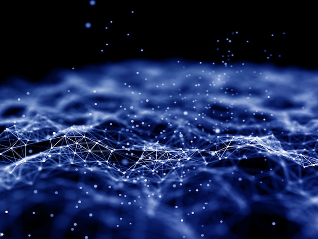 Connecting Lines and Dots with Floating Particles – Free Stock Photo for Download