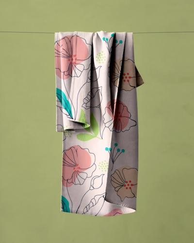 Bath Towel Mockup Hanging on Wire – Free Download