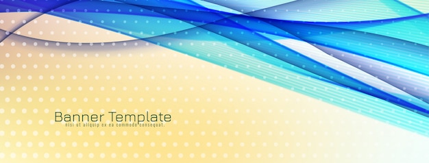 Abstract Decorative Blue Wave Banner Design – Free Download