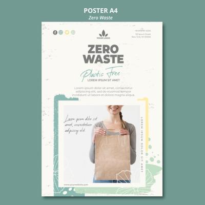 Zero Waste Poster Template for Eco-Friendly Design – Free Download