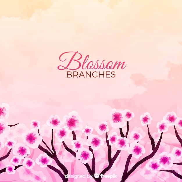 Cherry Blossom Background Vector – Free Download
