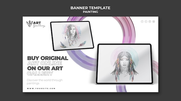 Painting Gallery Banner Template – Free Download