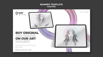 Painting Gallery Banner Template – Free Download