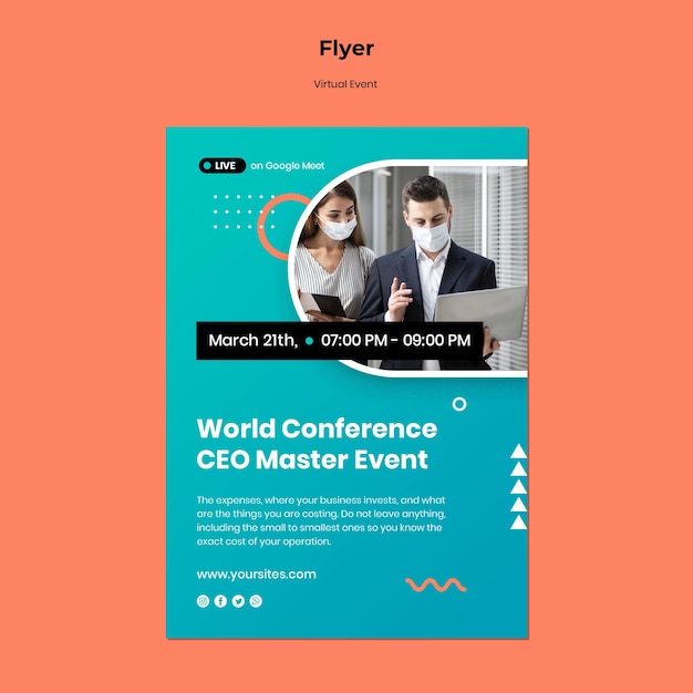 Vertical Flyer Template for CEO Master Event Conference – Download Free Stock Photo