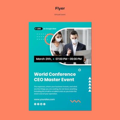 Vertical Flyer Template for CEO Master Event Conference – Download Free Stock Photo