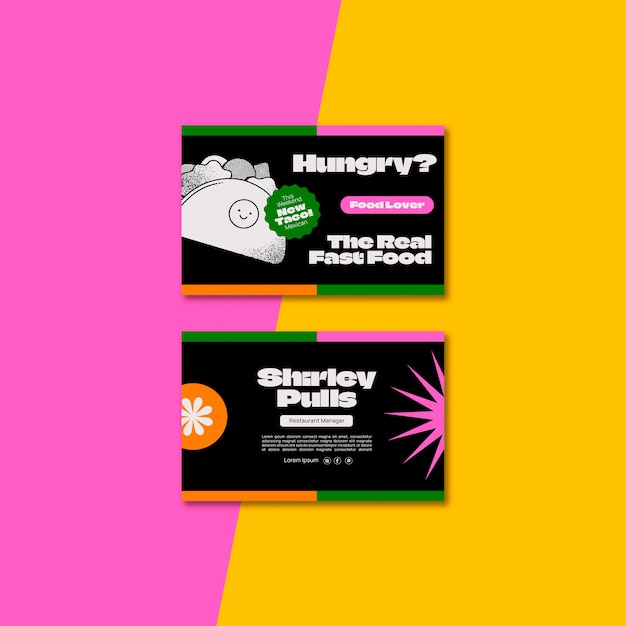 Hand Drawn Fast Food Business Card – Free Download