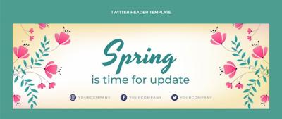 Gradient Spring Twitter Header – Free Download