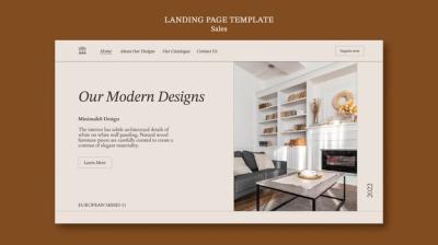 Interior Decor Sales Landing Page Template Featuring Furniture – Free Download