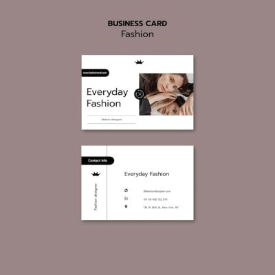 Flat Design Fashion Trends Business Card Template – Download Free Stock Photo