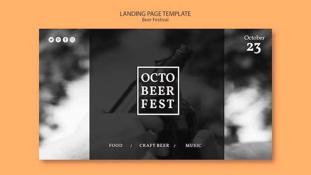 Landing Page Template for Octobeerfest – Free Stock Photo Download