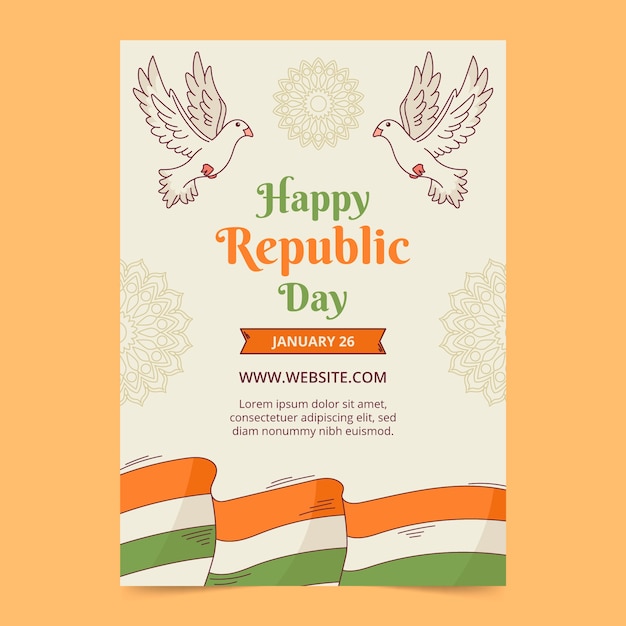 Vertical Poster Template for India Republic Day – Free Download