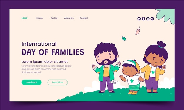 International Day of Families Celebration Landing Page Template – Free Download