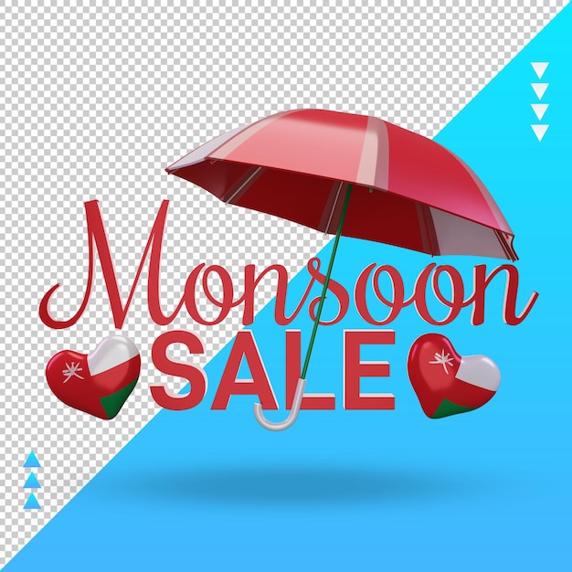 3D Monsoon Sale Oman Flag Rendering – Free Download