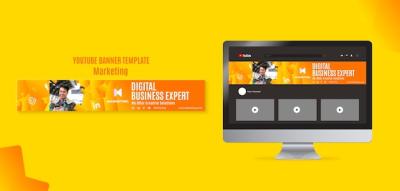 Marketing Strategy YouTube Banner Template – Free Download, Download Free Stock Photo