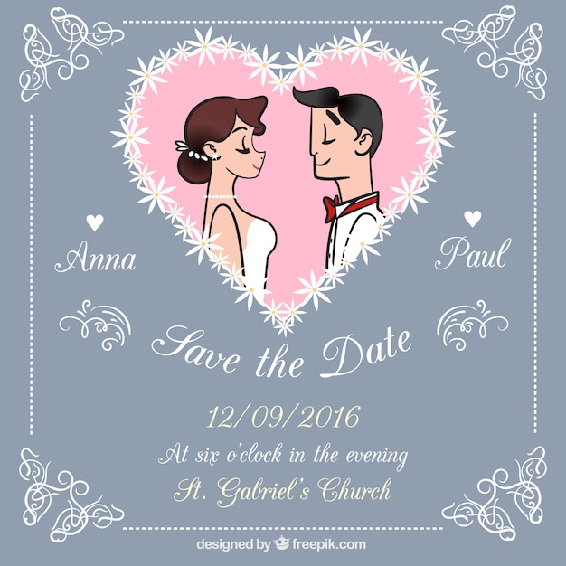 Beautiful Wedding Card Illustrations – Free Download
