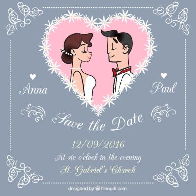 Beautiful Wedding Card Illustrations – Free Download